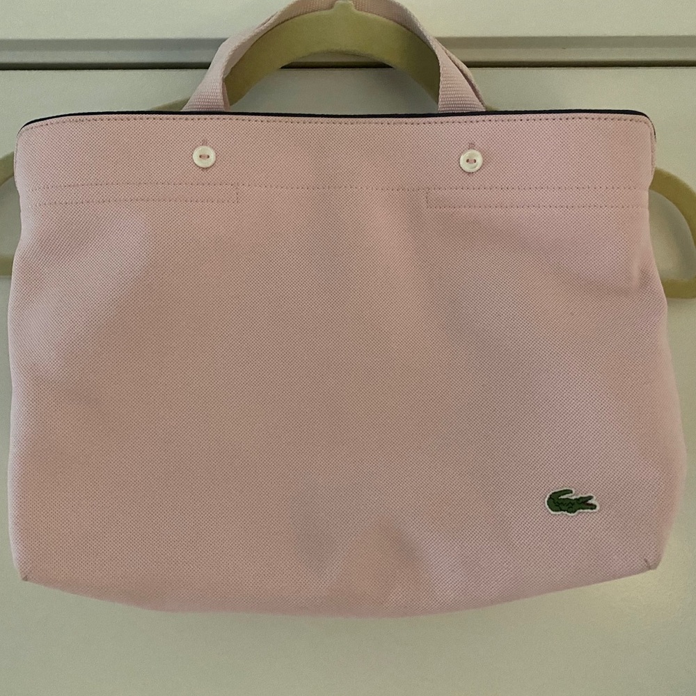 Lacoste Pique Pink Cotton Mini Tote Bag